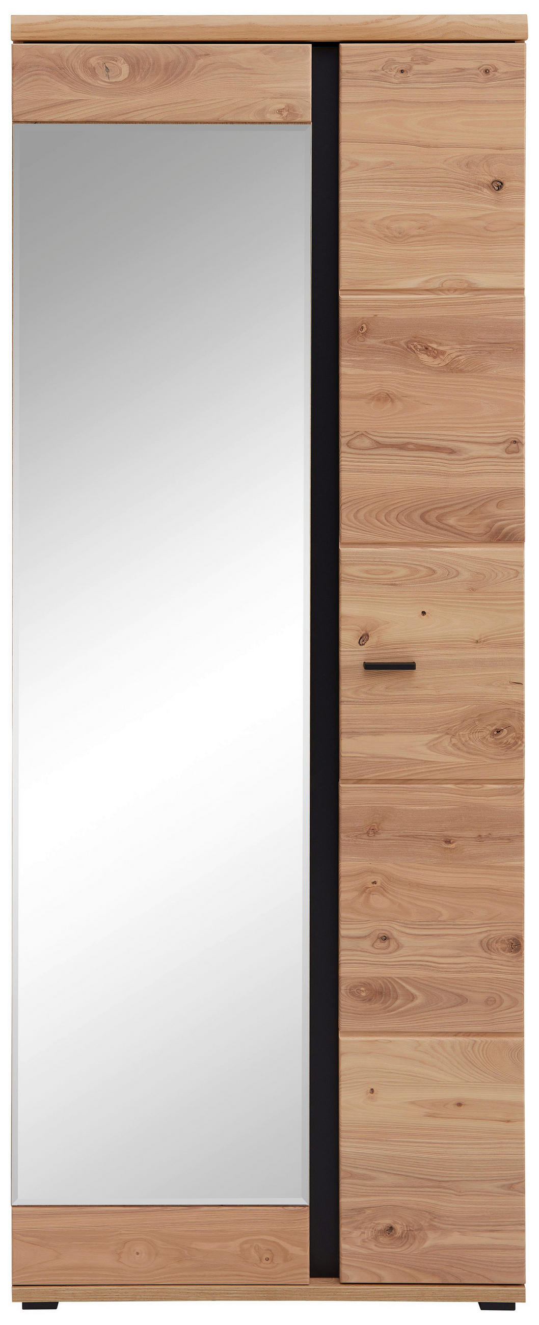 GARDEROBNA OMARA masivno barve hrasta, barve jesena - barve jesena/črna, Natur, kovina/leseni material (80/203/40cm) - Linea Natura