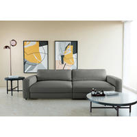 BIGSOFA in Cord Dunkelgrau  - Dunkelgrau/Schwarz, Modern, Kunststoff/Textil (264/84/125cm) - Trendmanufaktur
