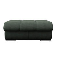 HOCKER in Textil Hellgrün  - Chromfarben/Hellgrün, Modern, Textil/Metall (100/43/80cm) - MID.YOU