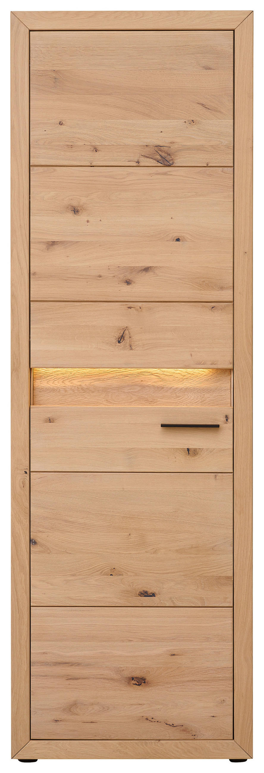 GARDEROBENSCHRANK  in 63,8/199/40 cm  - Eichefarben/Schwarz, KONVENTIONELL, Holz/Metall (63,8/199/40cm) - Linea Natura