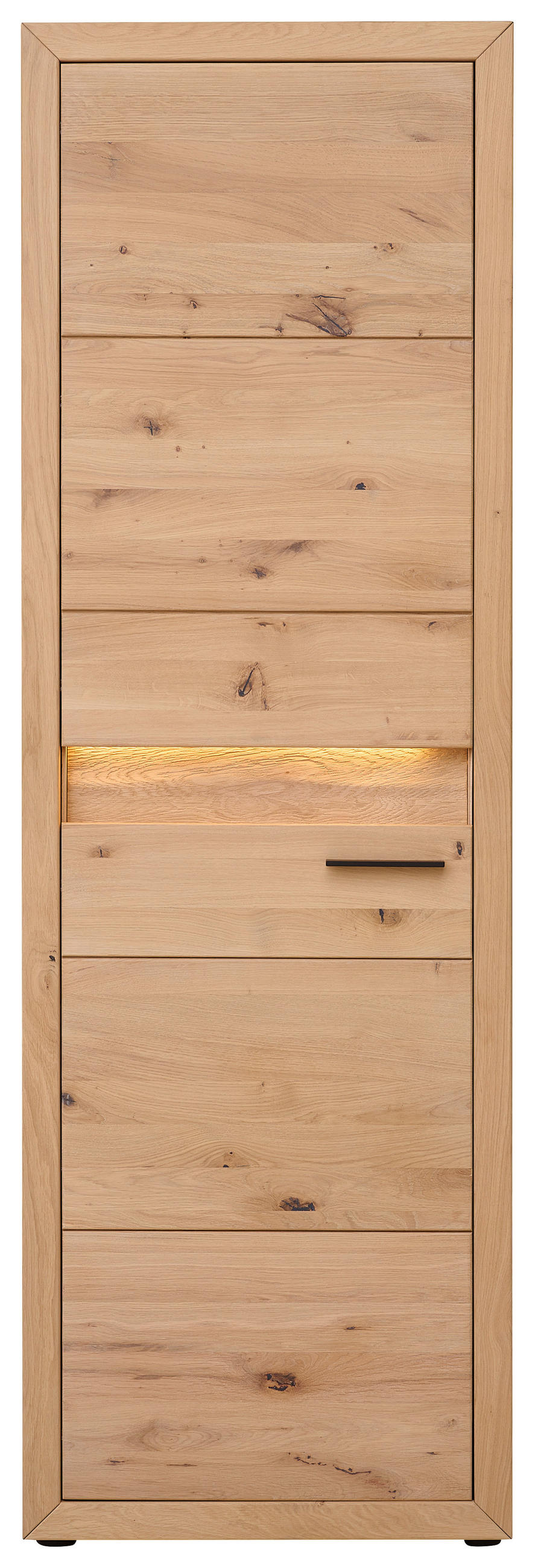 GARDEROBENSCHRANK  in 63,8/199/40 cm  - Eichefarben/Schwarz, KONVENTIONELL, Holz/Metall (63,8/199/40cm) - Linea Natura