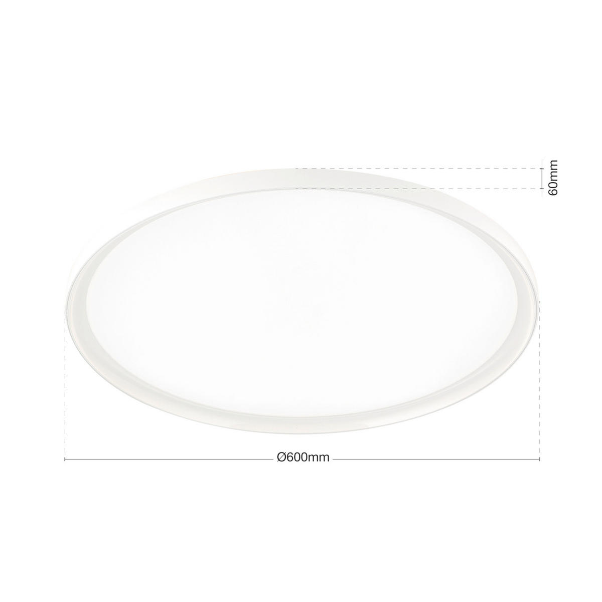 LED-DECKENLEUCHTE Gamma 60/6,0 cm   - Weiß, Basics, Kunststoff/Metall (60/6,0cm)