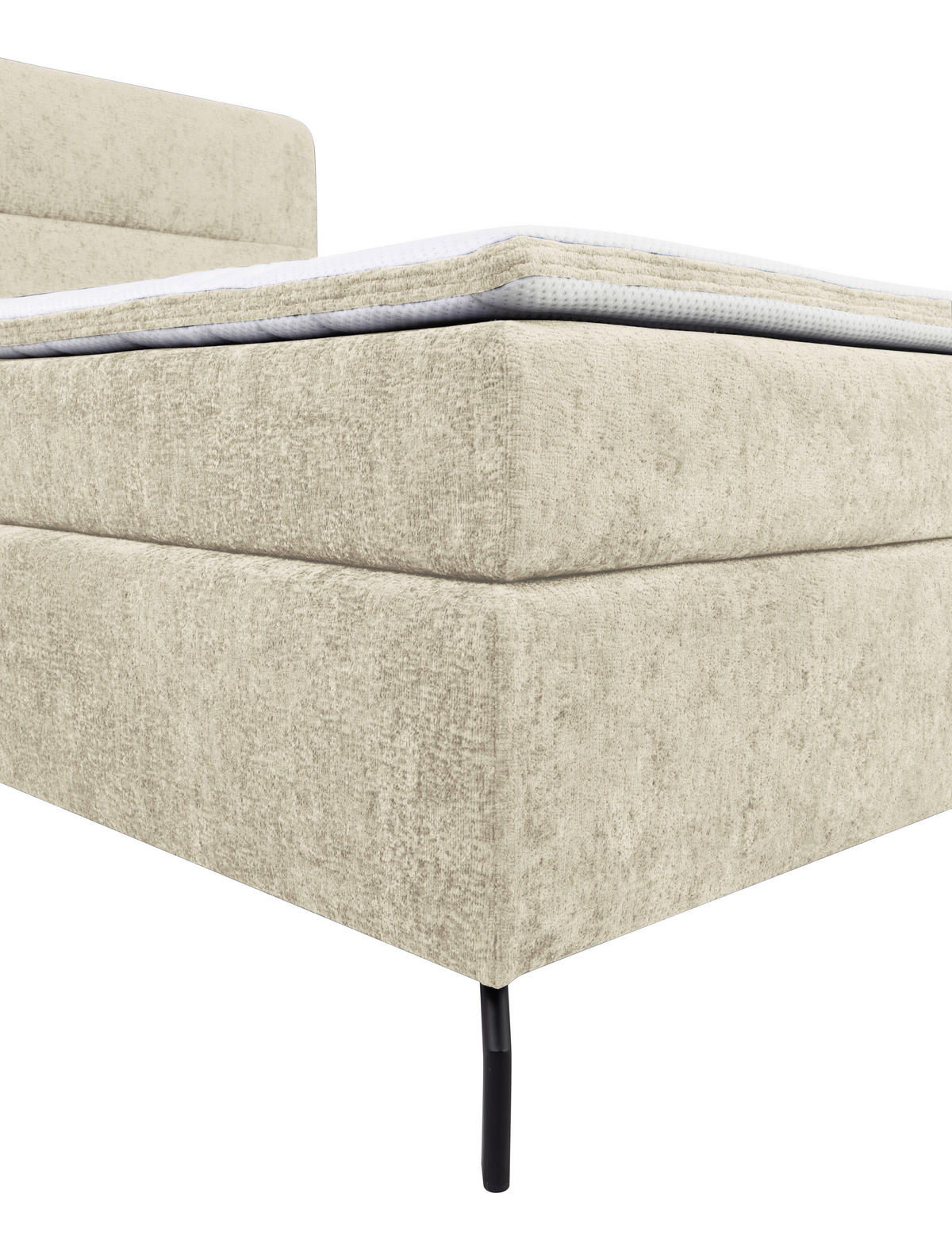 BOXSPRINGBETT 180/200 cm  in Champagner  - Champagner/Schwarz, Design, Textil/Metall (180/200cm) - Esposa
