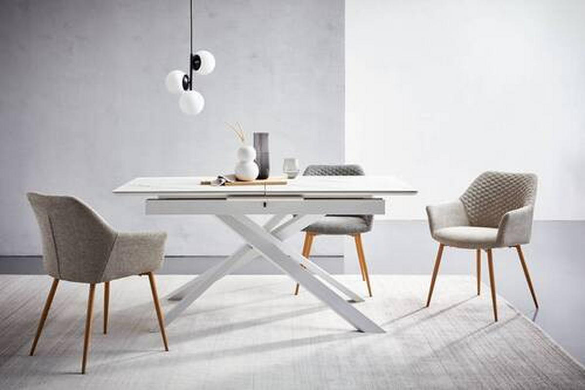 TRPEZARIJSKI STO  bela   - bela, Moderno, metal/pločasti materijal (160/90/76cm) - MID.YOU