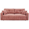 SCHLAFSOFA Mikrovelours Koralle  - Koralle/Schwarz, KONVENTIONELL, Kunststoff/Textil (235/88/120cm) - MID.YOU