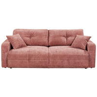 SCHLAFSOFA Mikrovelours Koralle  - Koralle/Schwarz, KONVENTIONELL, Kunststoff/Textil (235/88/120cm) - MID.YOU