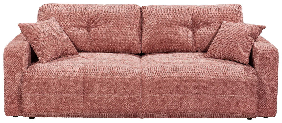 SCHLAFSOFA Mikrovelours Koralle  - Koralle/Schwarz, KONVENTIONELL, Kunststoff/Textil (235/88/120cm) - MID.YOU