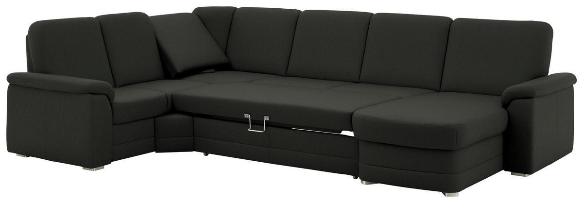 WOHNLANDSCHAFT  in Chenille Anthrazit  - Anthrazit/Alufarben, KONVENTIONELL, Holz/Textil (235/329/160cm) - Beldomo Comfort