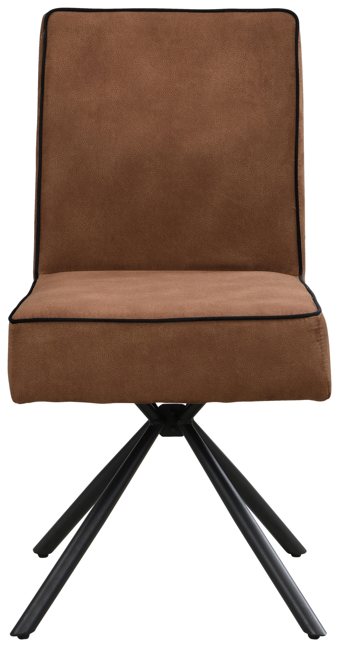 STUHL - Cognac/Schwarz, Design, Textil/Metall (46,5/91/62,5cm) - Ambia Home