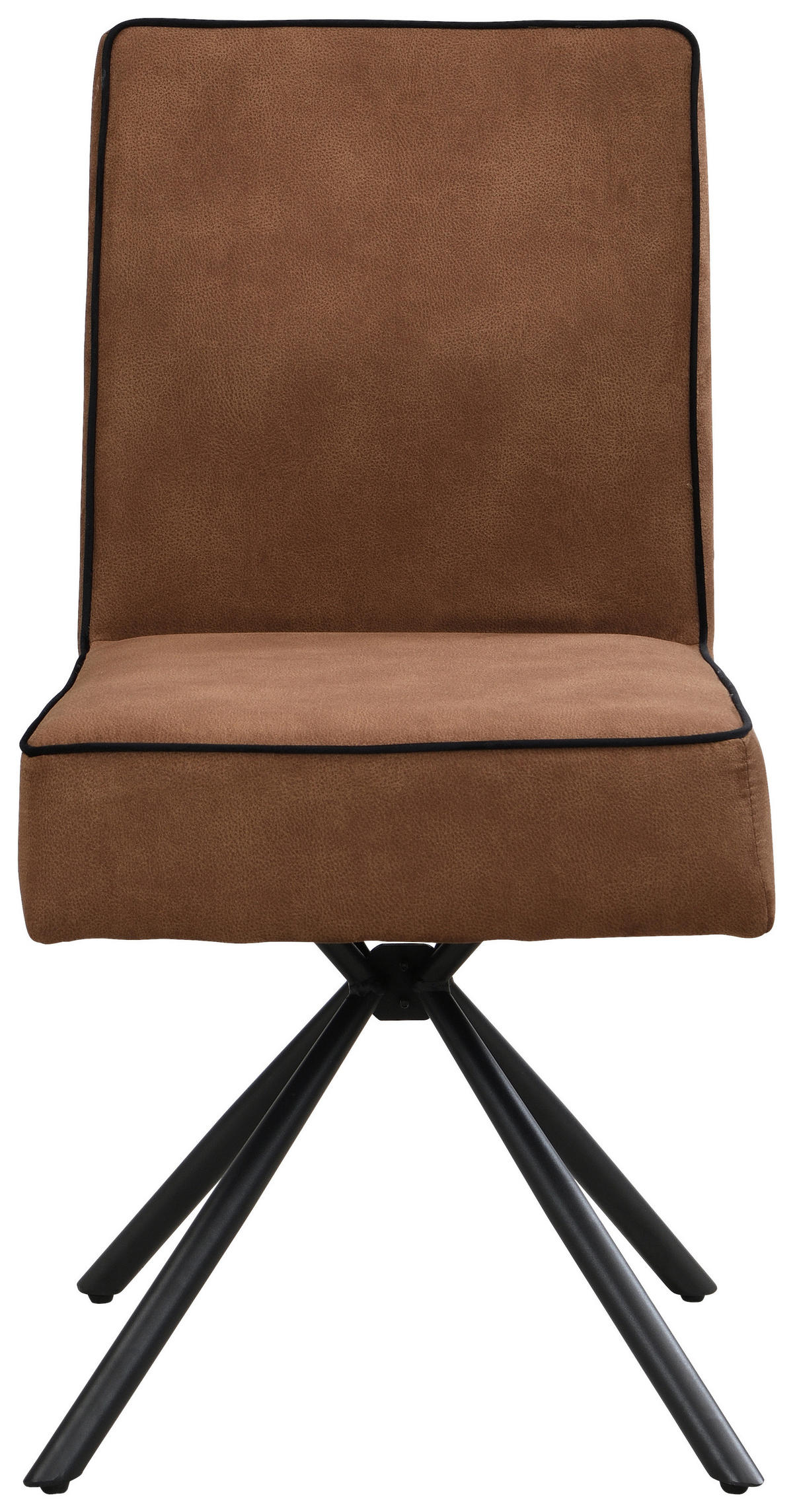 STUHL - Cognac/Schwarz, Design, Textil/Metall (46,5/91/62,5cm) - Ambia Home