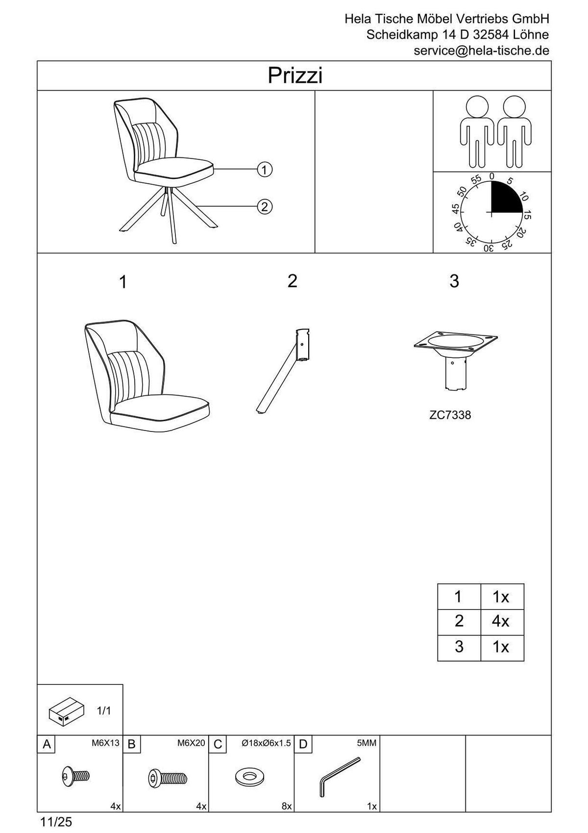 STUHL-SET 2 Stück  in Stahl Lederlook  - Cognac/Schwarz, MODERN, Textil/Metall (51/92/65cm) - MID.YOU