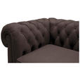 CHESTERFIELD-SOFA Webstoff Dunkelbraun  - Wengefarben/Dunkelbraun, LIFESTYLE, Holz/Textil (180/76,5/96cm) - Landscape