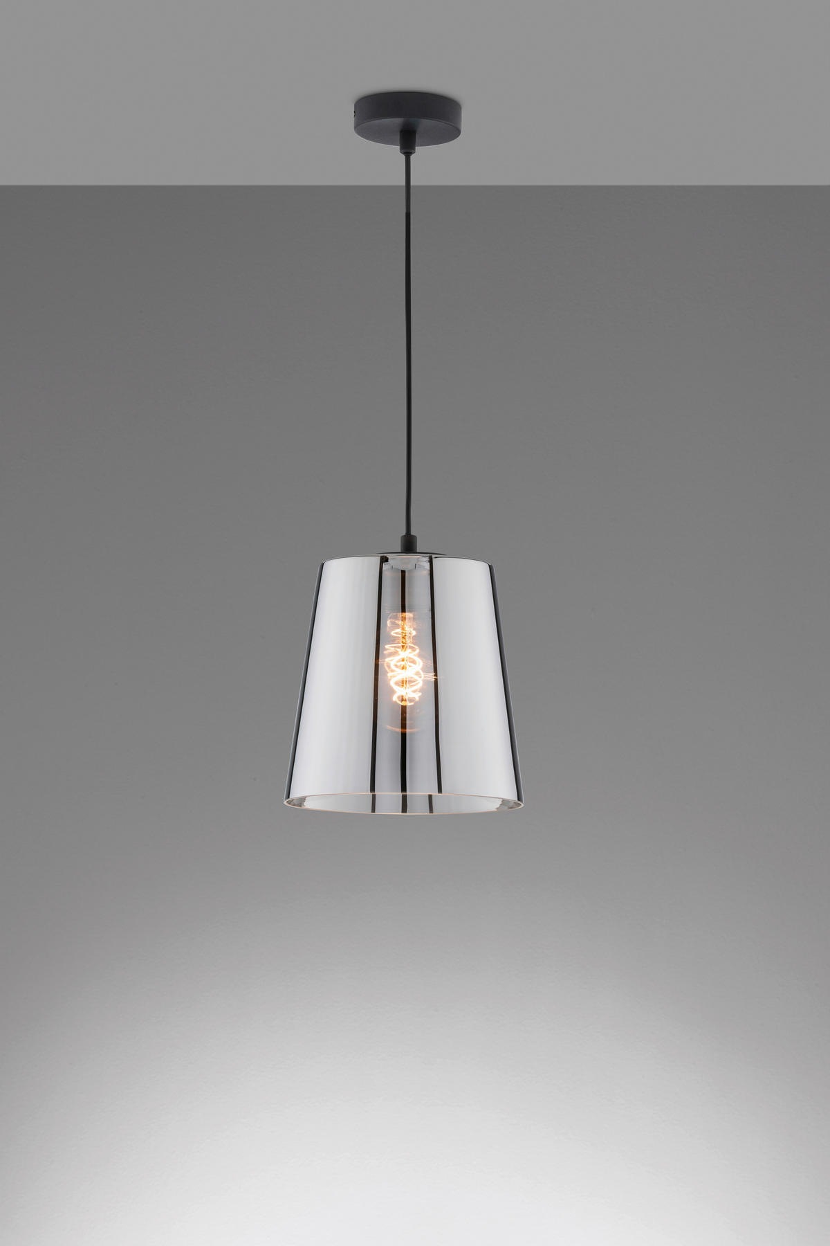 VISEČA SVETILKA  Latina      22/150 cm     40 W E27 - črna, Trend, kovina/steklo (22/150cm)