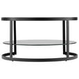 COUCHTISCH in Metall, Glas 80/80/42 cm  - Schwarz, Design, Glas/Metall (80/80/42cm) - Carryhome