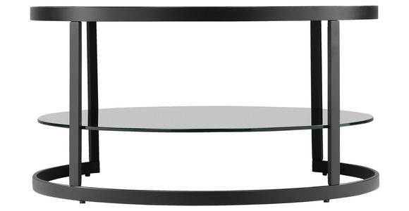 COUCHTISCH Klarglas 80/80/42 cm rund Schwarz - Schwarz, Design, Glas/Metall (80/80/42cm) - Carryhome