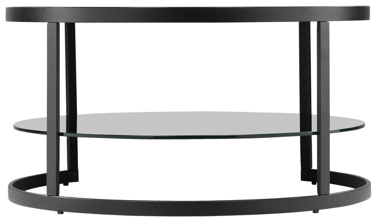 COUCHTISCH in Metall, Glas 80/80/42 cm  - Schwarz, Design, Glas/Metall (80/80/42cm) - Carryhome