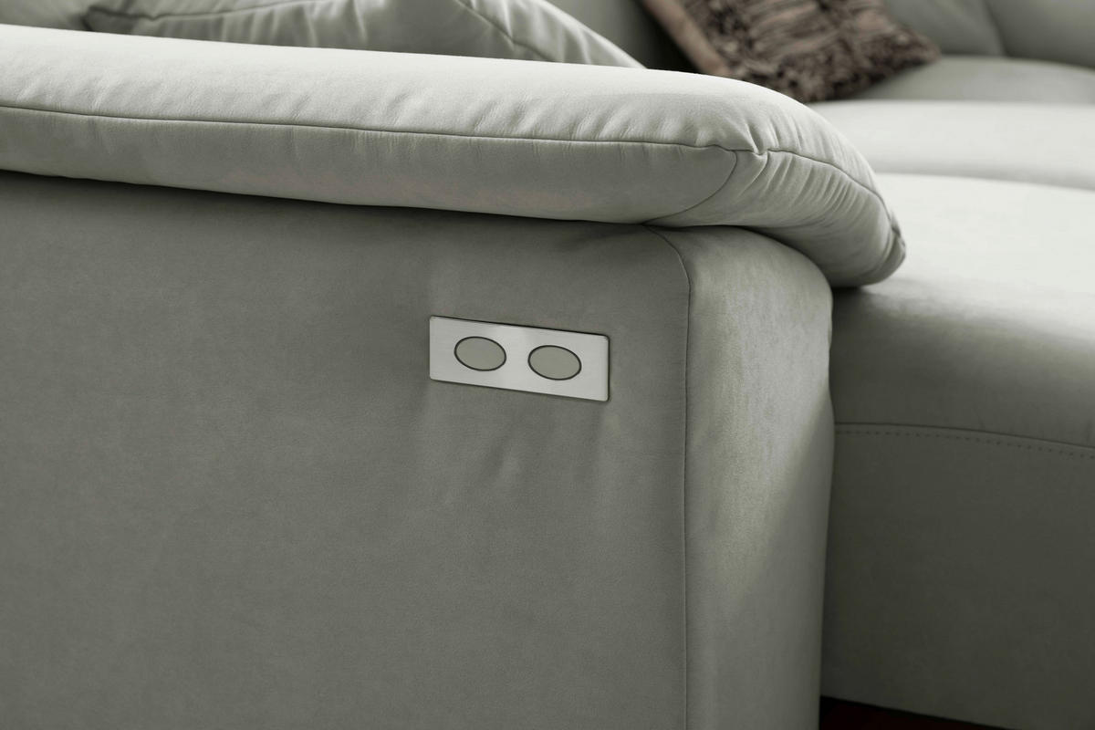 ECKSOFA in Mikrofaser Hellbraun  - Chromfarben/Hellbraun, Design, Textil (270/205cm) - Pure Home Lifestyle