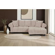 ECKSOFA  in Plüsch Beige  288/190 cm  - Dunkelbraun/Beige, KONVENTIONELL, Holz/Textil (288/190cm) - Carryhome