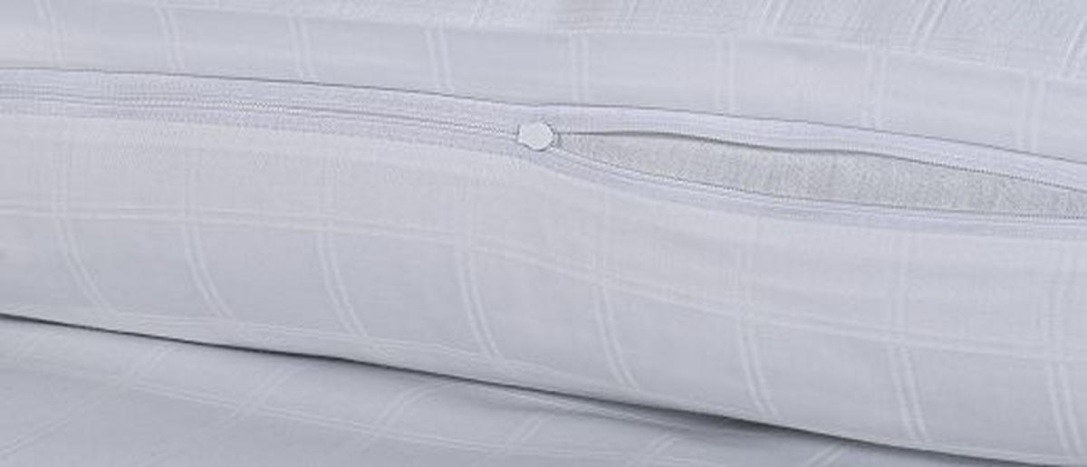 DUVETBEZUG -teilig Karo Satin, Damast 160/210 cm  - Weiss, Basics, Textil (160/210cm)