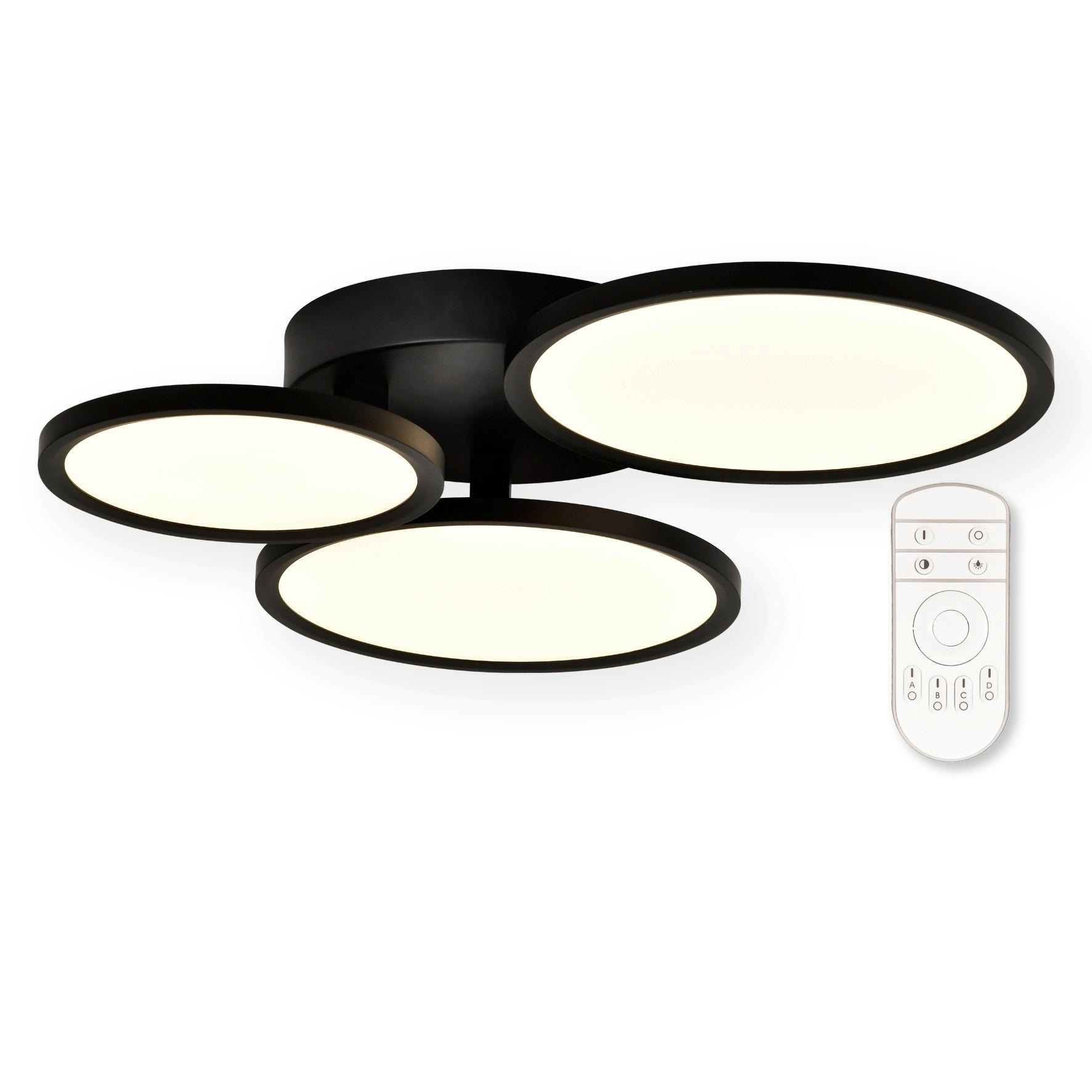 STROPNÍ LED SVÍTIDLO, 60/60/10 cm - černá, Basics, kov/plast (60/60/10cm)
