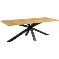 JEDILNA MIZA, furnirano hrast barve hrasta  - črna/barve hrasta, Trend, kovina/les (220/90/75,5cm) - MID.YOU