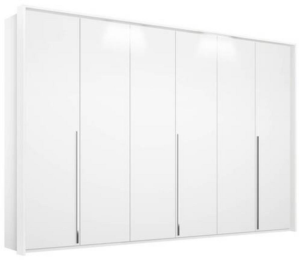 DREHTÜRENSCHRANK 301/223/60 cm 6-türig Weiß  - Chromfarben/Weiß, Design, Holzwerkstoff/Metall (301/223/60cm) - home24