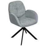 ARMLEHNSTUHL  automatische Rückholfunktion, Sitzfläche 320° drehbar Webstoff  - Jadegrün/Schwarz, Design, Textil/Metall (59/90/64cm) - Linea Natura