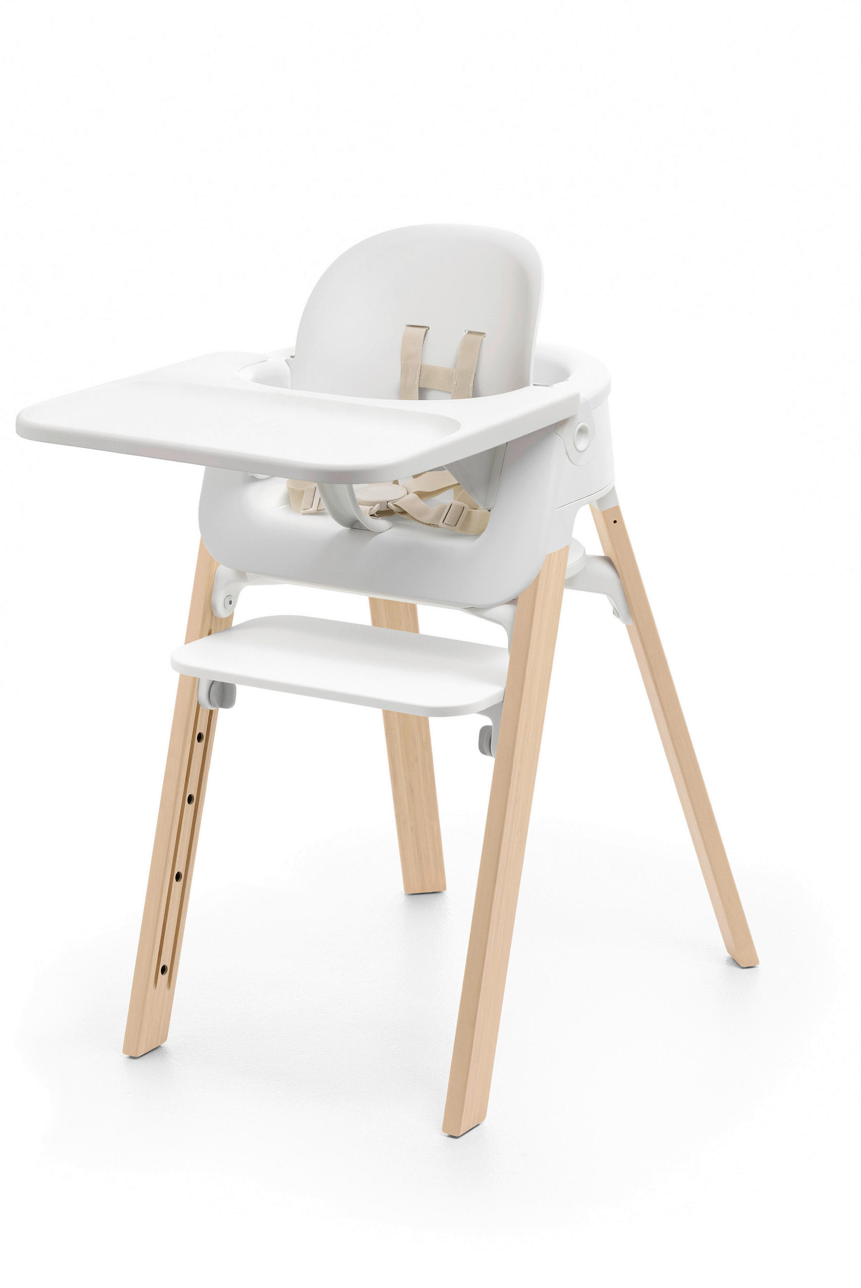 SET ZA STOLČEK ZA HRANJENJE  Steps Bundle  86/74/48 cm         bela  - bela, Basics, les (86/74/48cm) - Stokke