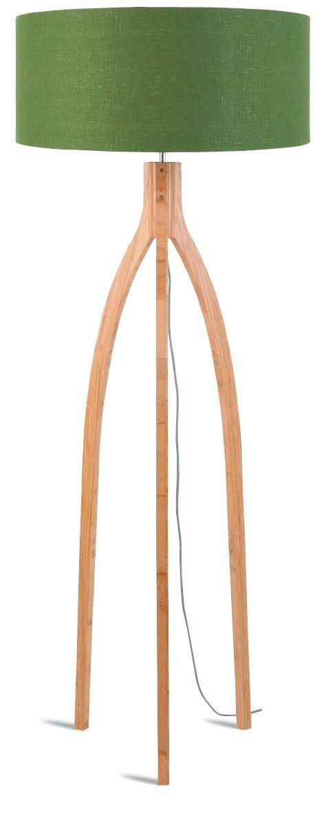 STEHLEUCHTE 60/160 cm    - Naturfarben/Grün, Trend, Holz/Textil (60/160cm) - Good & Mojo