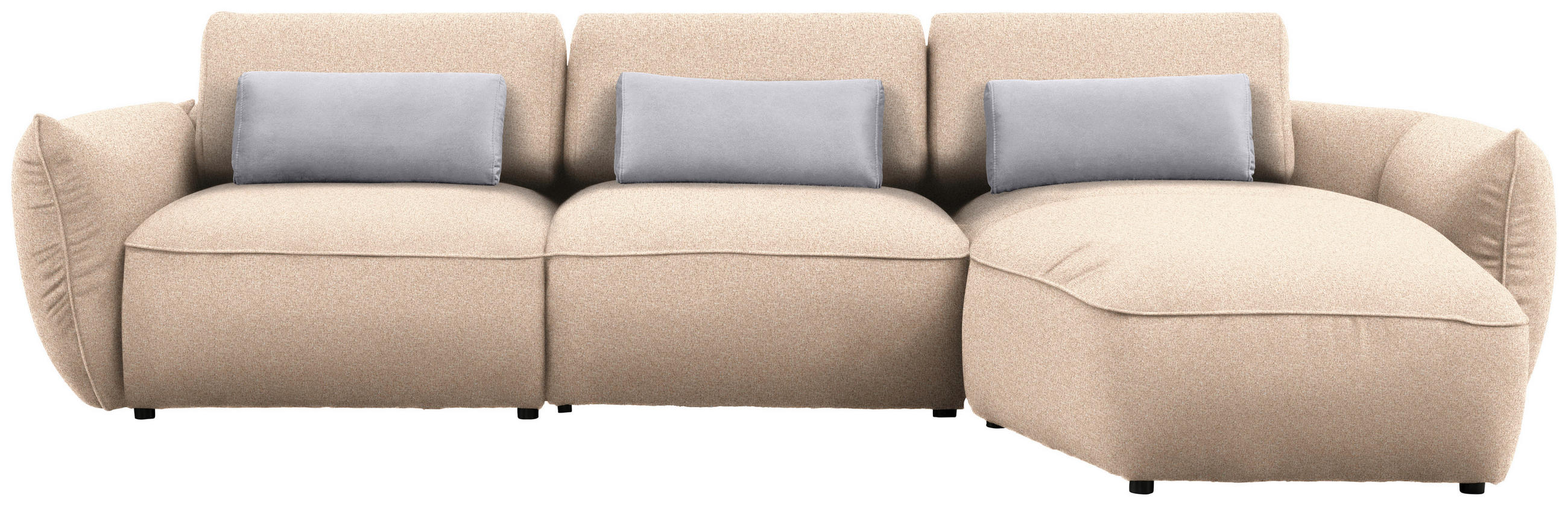 ECKSOFA  in Chenille Creme  340/190 cm  - Greige/Creme, Design, Kunststoff/Textil (340/190cm) - Belluti