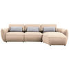 ECKSOFA  in Chenille Creme  340/190 cm  - Greige/Creme, Design, Kunststoff/Textil (340/190cm) - Belluti