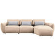 ECKSOFA  in Chenille Creme  340/190 cm  - Greige/Creme, Design, Kunststoff/Textil (340/190cm) - Belluti