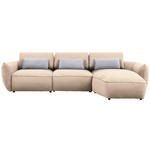 ECKSOFA  in Chenille Creme  340/190 cm  - Greige/Creme, Design, Kunststoff/Textil (340/190cm) - Belluti