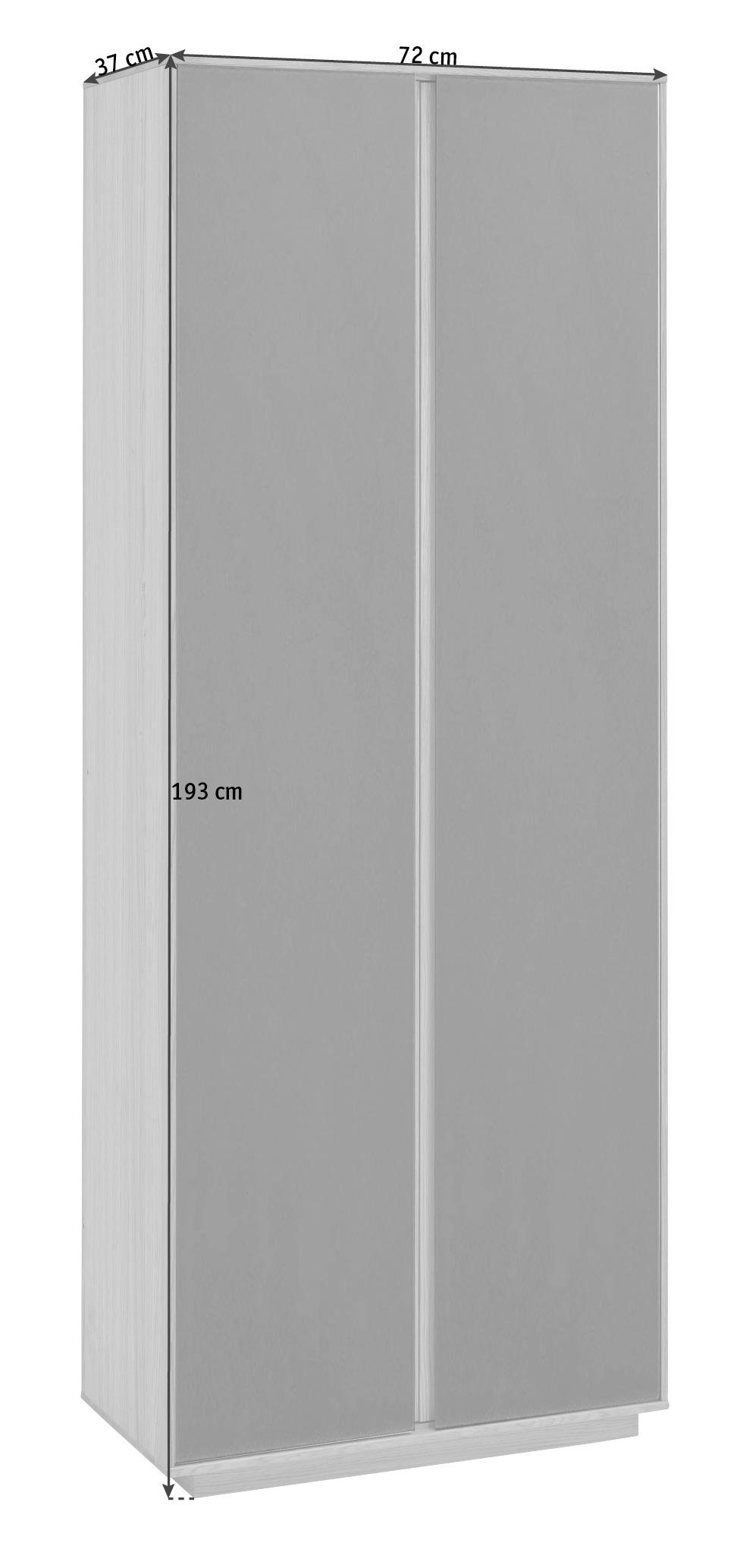 GARDEROBNA OMARA delno masivno rjava, barve hrasta - barve hrasta/rjava, Design, leseni material/les (72/193/37cm) - Novel