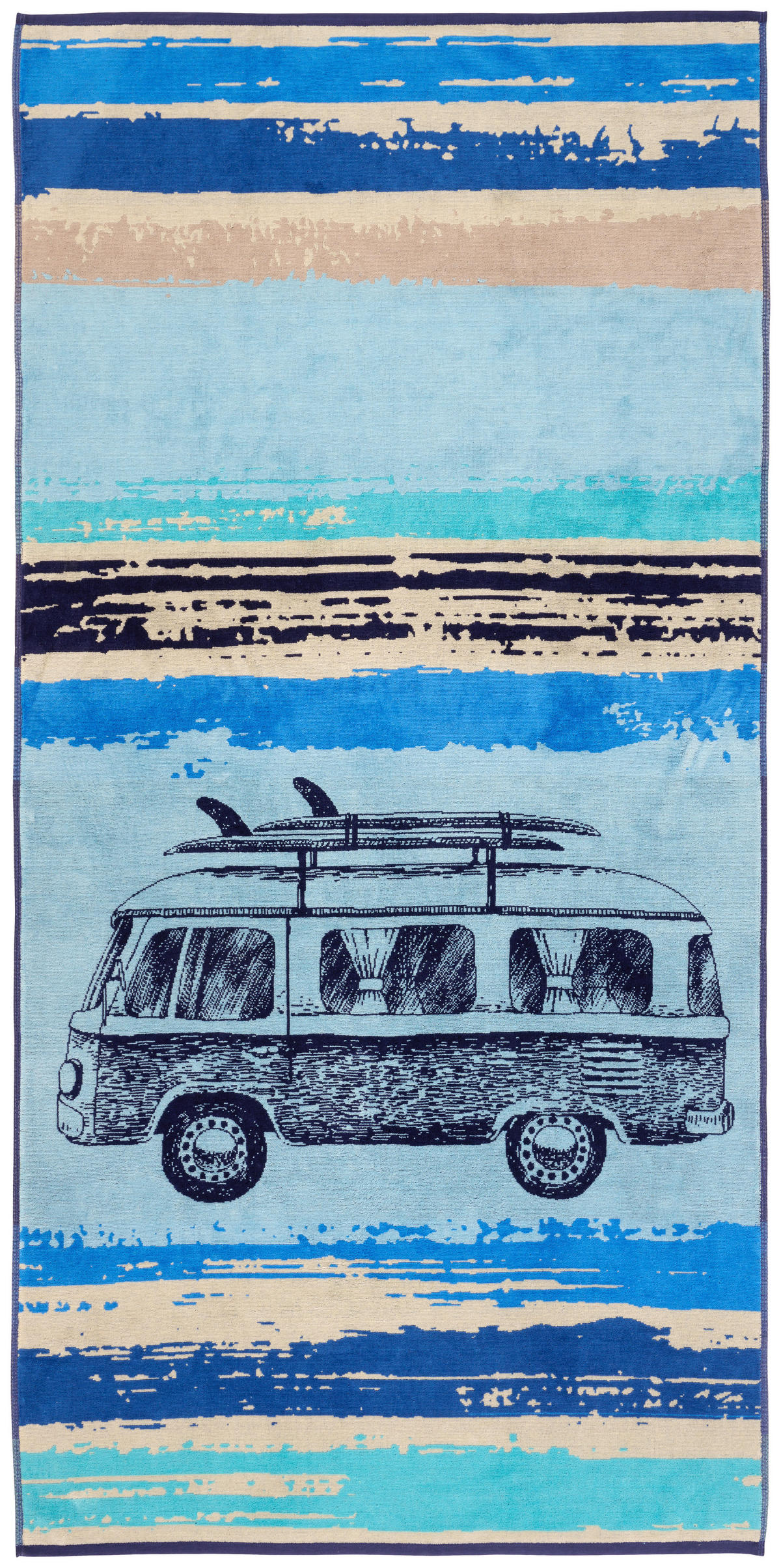 OSUŠKA NA PLÁŽ, 90/180 cm, modrá, béžová - modrá/béžová, Konvenční, textil (90/180cm) - Esposa