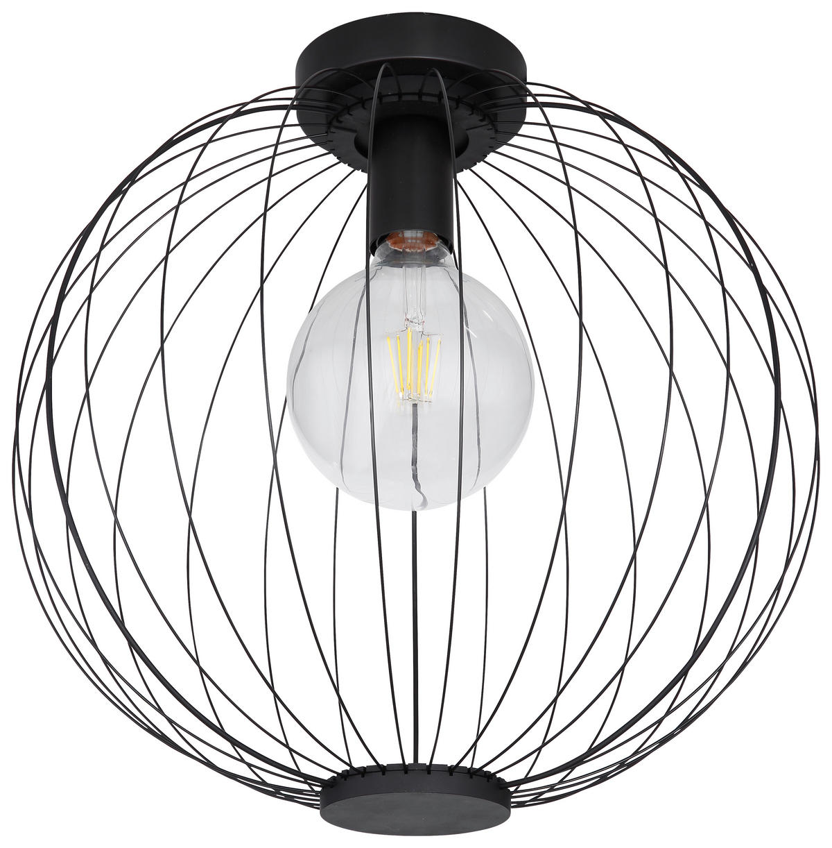 TAKLAMPA Roza 40/37,5 cm  - svart, Trend, metall (40/37,5cm) - Globo