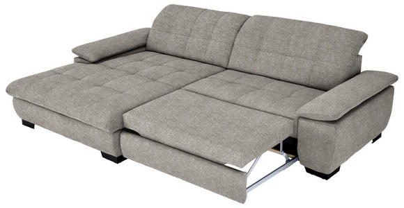 ECKSOFA  in Webstoff Grau  180/265 cm  - Schwarz/Grau, Design, Textil/Metall (180/265cm) - Carryhome