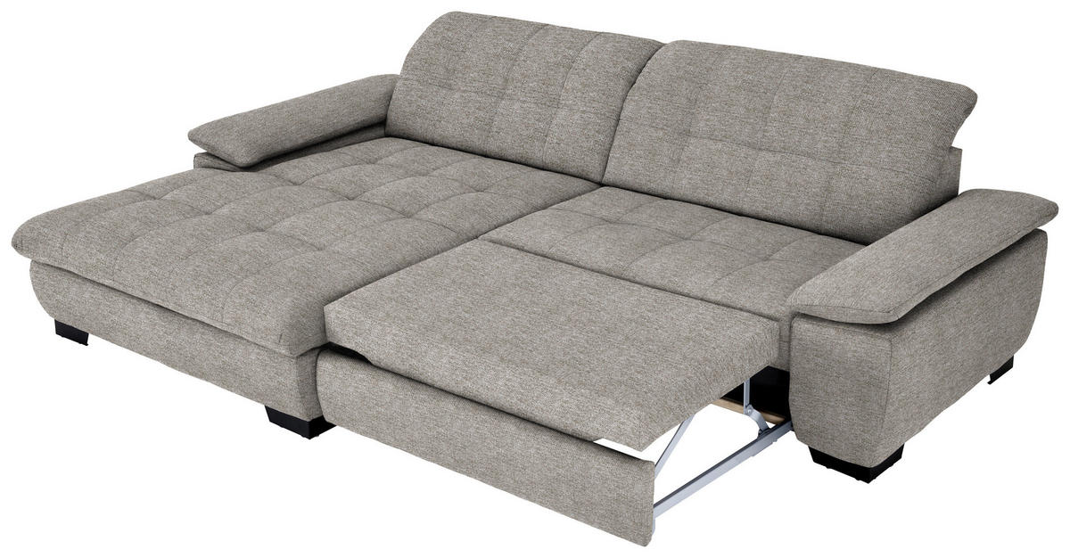 ECKSOFA  in Webstoff Grau  180/265 cm  - Schwarz/Grau, Design, Textil/Metall (180/265cm) - Carryhome
