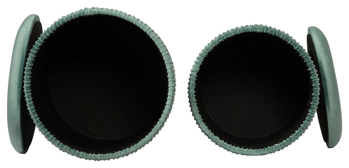 SADA TABURETŮ, 31,5x38/36x44 cm - mátově zelená/barvy zlata, Konvenční, kov/textil (31,5x38/36x44cm) - MID.YOU