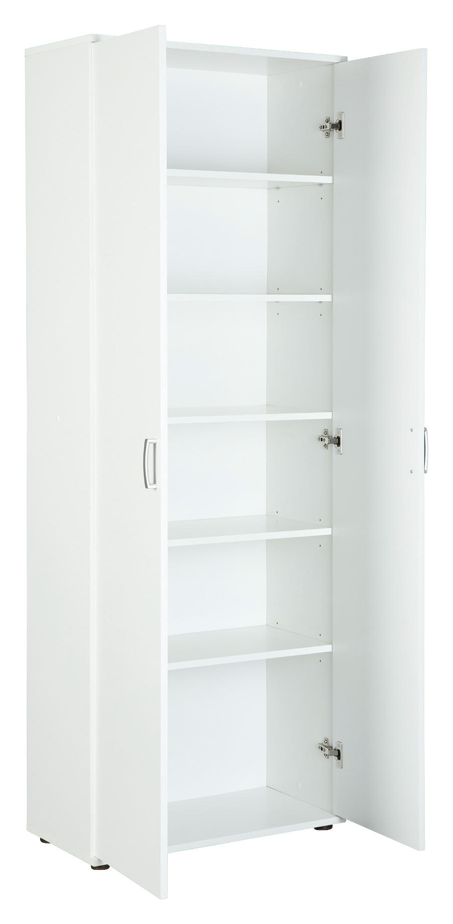 MEHRZWECKSCHRANK 70/189/34 cm  in Weiß  - Silberfarben/Schwarz, Basics, Holzwerkstoff/Kunststoff (70/189/34cm) - MID.YOU