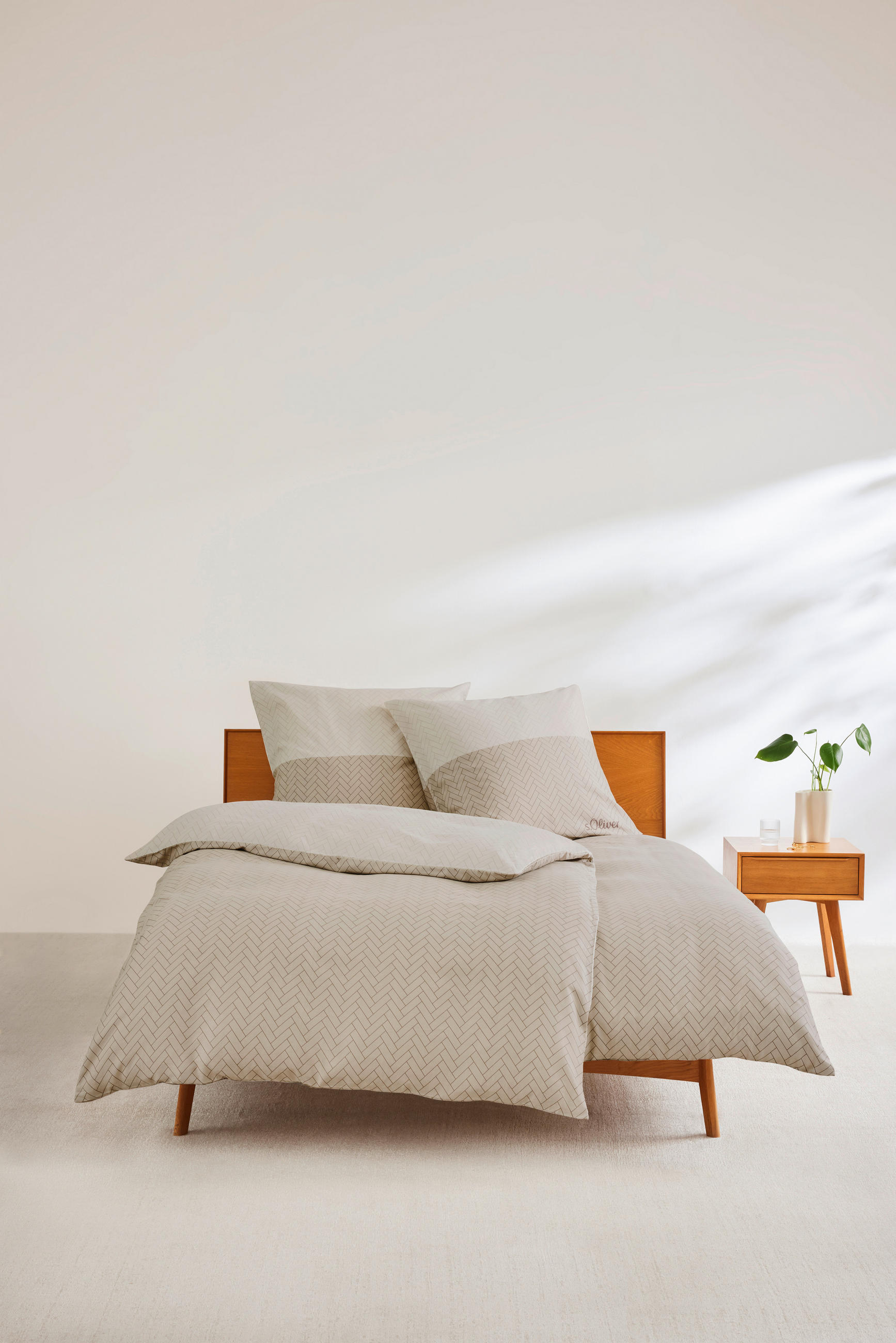 BETTWÄSCHE Makosatin 155/220 cm  - Beige, Basics, Textil (155/220cm) - S. Oliver