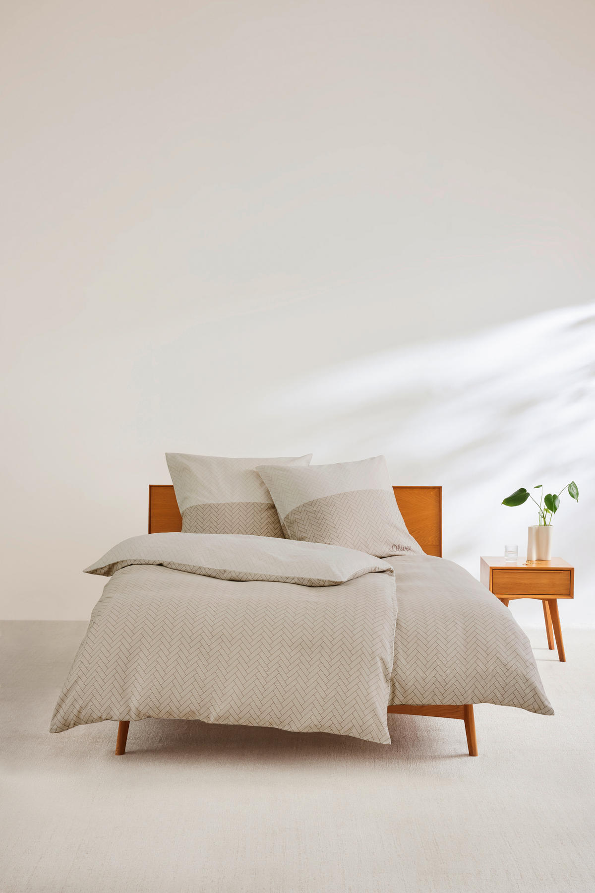 BETTWÄSCHE Makosatin 155/220 cm  - Beige, Basics, Textil (155/220cm) - S. Oliver