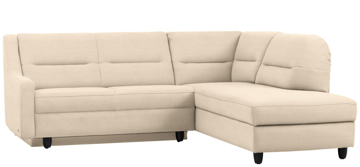 ECKSOFA in Chenille Creme  226/208 cm  - Creme/Schwarz, KONVENTIONELL, Textil (226/208cm) - Sedda