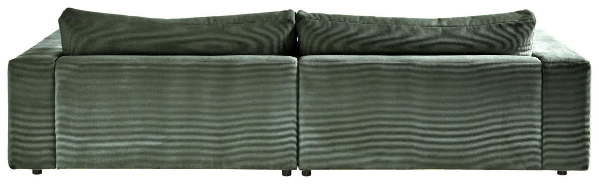 MEGASOFA Feincord Olivgrün  - Schwarz/Olivgrün, Design, Kunststoff/Textil (290/86/127cm) - Pure Home Lifestyle