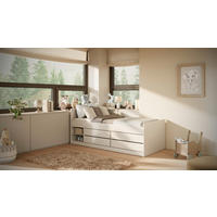 KINDER-/JUNIORBETT - Birkefarben/Weiß, MODERN, Holz/Holzwerkstoff (90/200cm) - MID.YOU