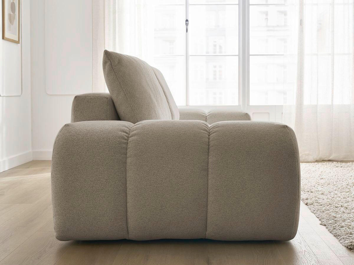 SCHLAFSOFA Flachgewebe Taupe  - Taupe/Schwarz, MODERN, Kunststoff/Textil (278/115/90cm)