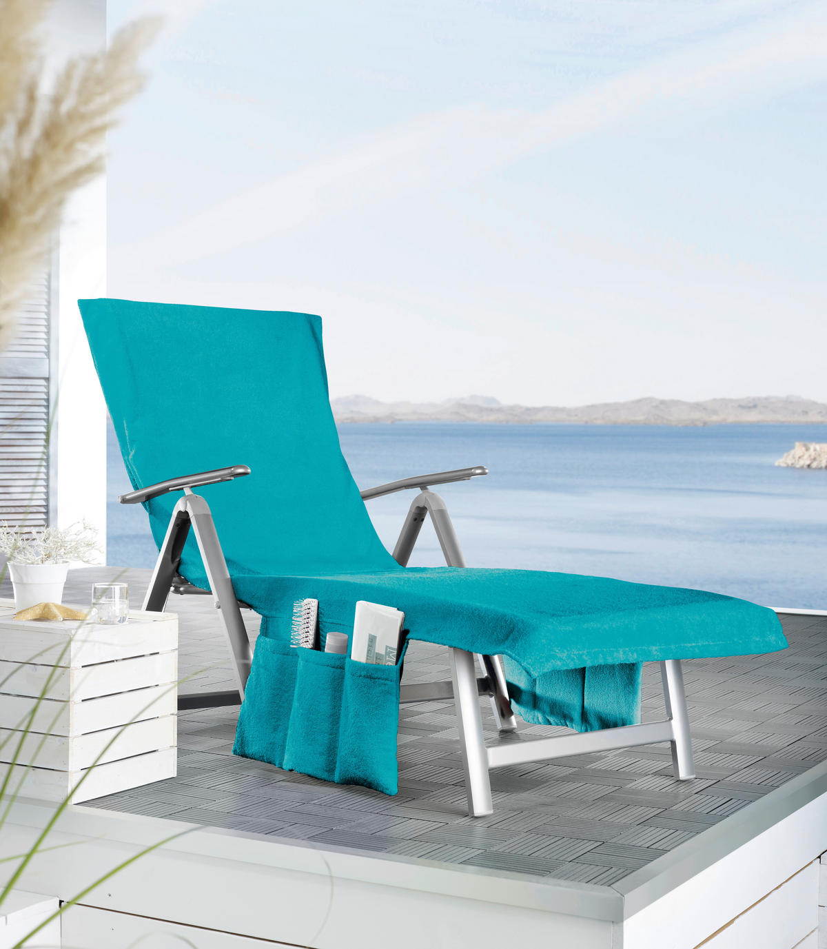 LIEGENAUFLAGE in Blau Uni  - Blau, KONVENTIONELL, Textil (70/200cm) - Esposa