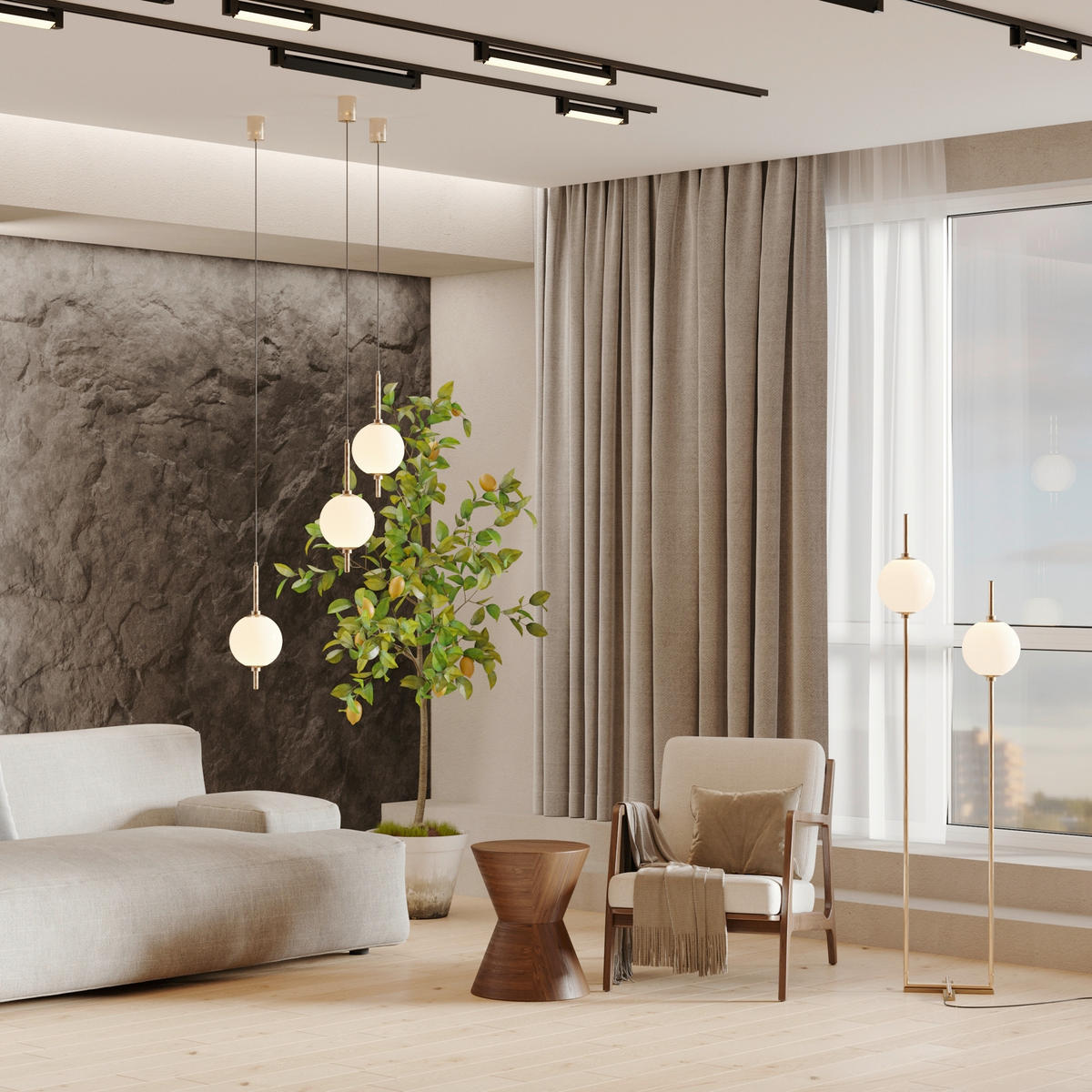 PENDELLAMPA Table & Floor 18/18/351 cm  - vit, Design, plast (18/18/351cm) - MAYTONI