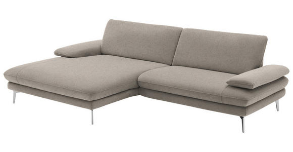 ECKSOFA Hellbraun Webstoff  - Hellbraun/Schwarz, Design, Textil/Metall (184/284cm) - Dieter Knoll