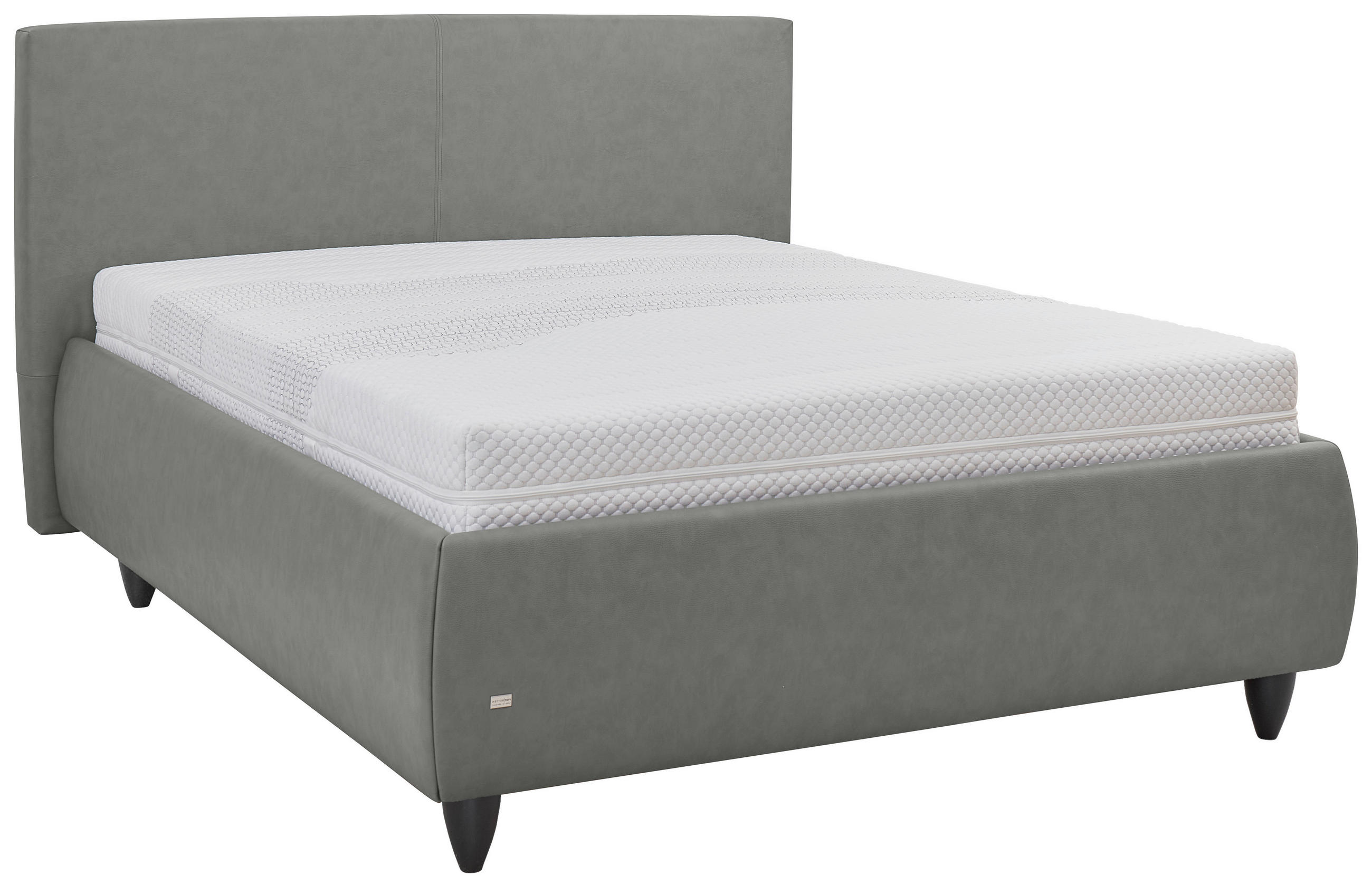 POLSTERBETT 200/200 cm,  in Dunkelgrau, Matratze, Lattenrost, Bettkasten, H2 + H2 = mittel  - Dunkelgrau/Schwarz, Design, Holz/Kunststoff (200/200cm) - RUF Betten